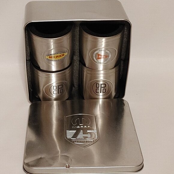 Set of 4 Assorted 75th Mopar Logo Metal Piston 1997-2012 - Picture 1 of 8